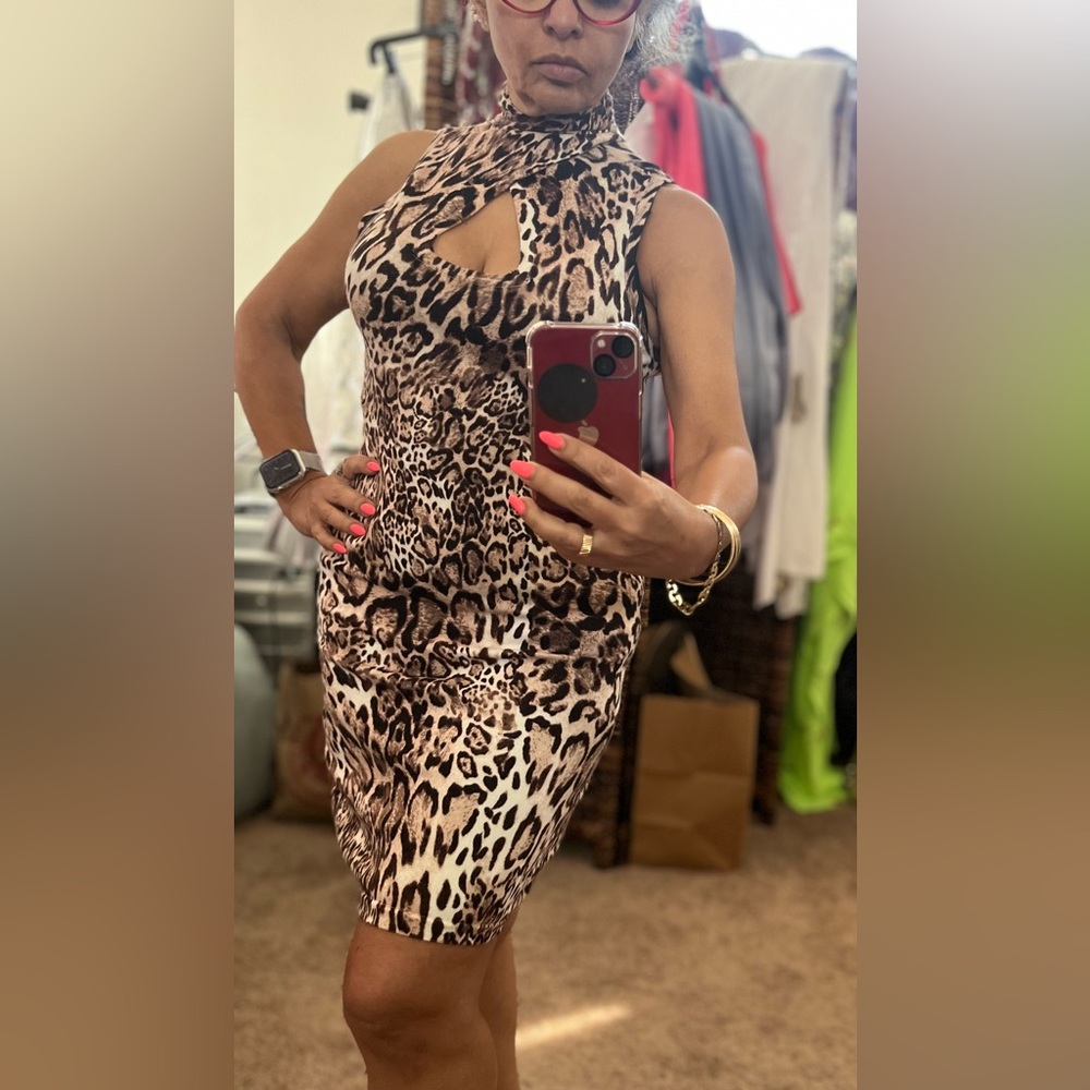 Bebe dress, Leopard print